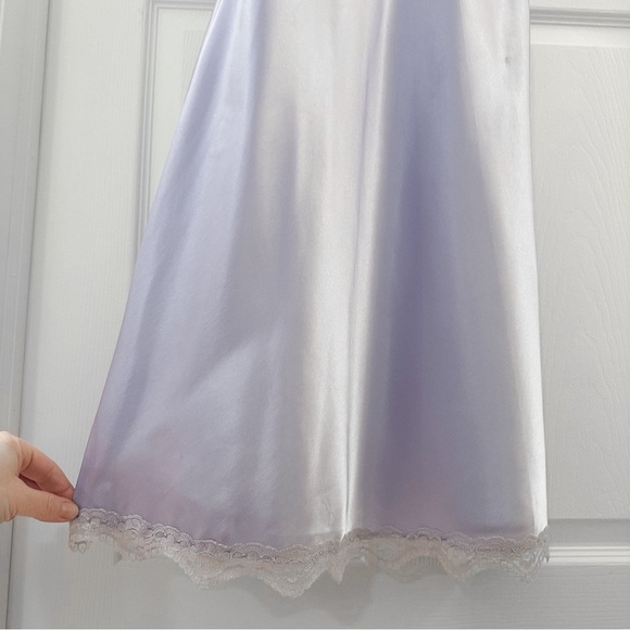 Satin Pastel Lavender Lace Lingerie Mini Slip Dress sz Small - Picture 4 of 5